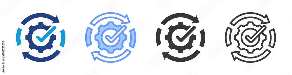 Lifecycle Management icon set multiple style collection Stock Vector ...