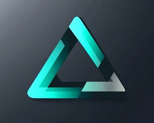 Sleek triangular logo with clean lines and a color shift from dark gray to vibrant turquoise