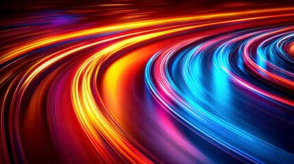 Wall Mural - abstract speed: vibrant trails of light and color. dynamic neon lines, glowing energy, and motion bl