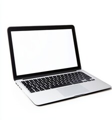 Wall Mural - Laptop, blank screen, studio, white background, mockup