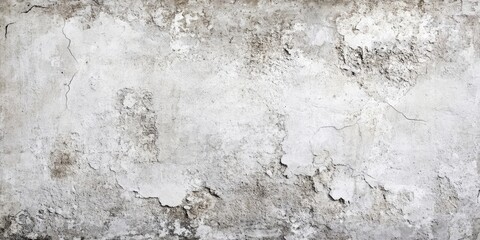 Fototapete - Textured concrete wall showing weathered gray and white tones with cracks and peeling paint, creating a vintage urban backdrop for design use.