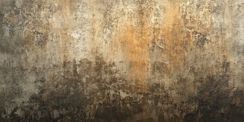 Wall Mural - Textured wall surface with faded brown and gray tones showcasing mildew patterns and a weathered finish, ideal for backgrounds or design projects.