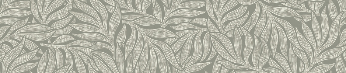 Abstract dotted leaves seamless pattern. floral pattern.