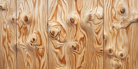 Aufkleber - Natural wood texture featuring warm beige and honey hues with intricate knots and swirls; a close-up view ideal for backgrounds or design projects.