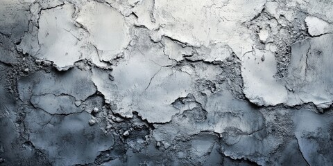 Poster - textured grey cracked wall with rough surface showing varying shades of blue and white with prominent crevices and irregular patterns