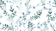 © Ayu Triyuniarti - Delicate Blue Floral Pattern on White Background
