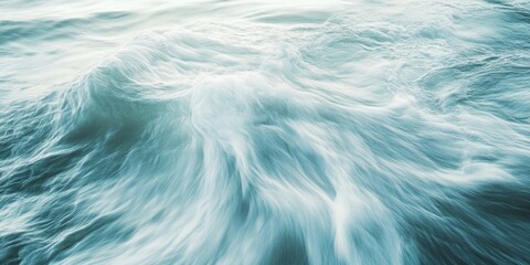 Poster - Calm ocean waves in soft blue and turquoise hues, gently flowing and blending together, creating a serene and peaceful water surface.