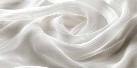 Aufkleber - Delicate white silk fabric gently curving with soft ripples and subtle sheen creating an elegant and serene texture ideal for sophisticated designs