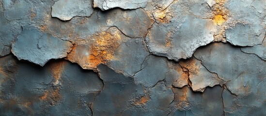 Poster - Textured abstract background of weathered cement wall featuring rough patches and vibrant colors ideal for design and artistic projects