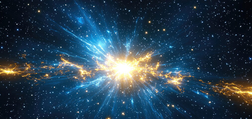 Leinwandbilder - Bright star navigating the folds of spacetime.