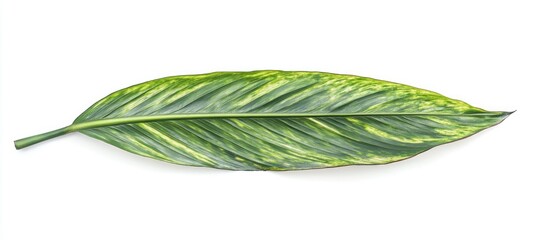 Wall Mural - green bamboo leaf isolated on white background suitable for design and decoration elements in natura