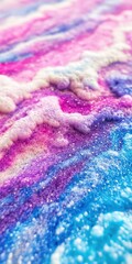 Poster - Close up of a colorful abstract painting with fluid gradients and a zen papaya background