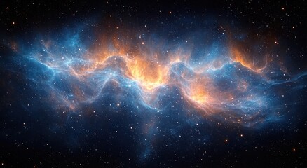 Wall Mural - Cosmic Nebula Abstract Expressionism with Vibrant Colors and Dramatic Lighting in the Universe