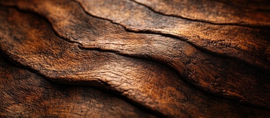 Poster - Brown textured surface with natural waves showcasing depth and organic patterns for backgrounds or design use.