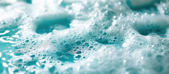 Poster - Sea Wave Foam Textures on Turquoise Water Surface in Bright Summer Light