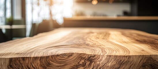 Aufkleber - Natural light brown wood texture with smooth surface in a modern interior setting, ideal for backgrounds and design projects.
