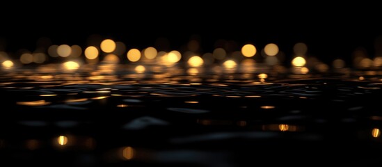 Wall Mural - black background with bokeh water effect for elegant and dramatic backgrounds