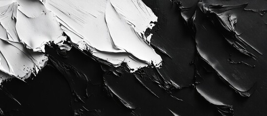 Wall Mural - modern monochrome texture with dynamic black and white paint strokes suitable for artistic backgroun