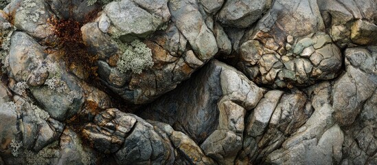 Leinwandbilder - Textured close-up of natural rocks showcasing intricate patterns, colors, and geological features for nature-themed projects and backgrounds.