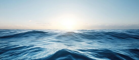 Aufkleber - Serene ocean waves under a clear blue sky ideal for showcasing text or advertisements in a tranquil setting