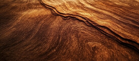 Aufkleber - Rich Brown Wooden Surface with Layered Grain Patterns Suitable for Backgrounds and Textures in Design Projects