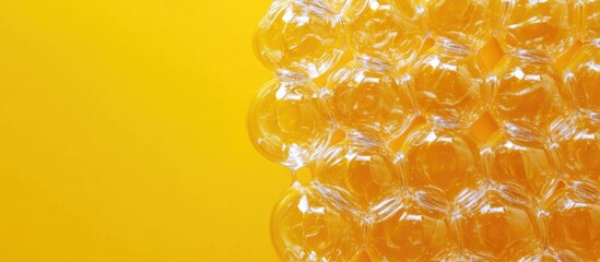 Leinwandbilder - Colorful bubble wrap texture on a bright yellow background creating a vibrant and playful visual element for various creative projects.