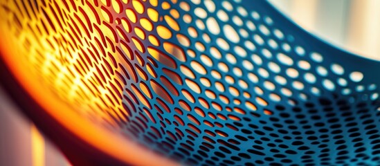 Leinwandbilder - Colorful abstract texture of a modern plastic chair showcasing intricate patterns and light reflections for artistic design inspiration.