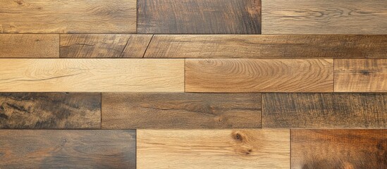 Aufkleber - Brown wooden plank textures arranged in a seamless pattern showcasing natural variations and warmth suitable for background or design use.