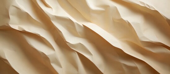 Poster - Crinkled beige paper texture with wavy patterns for backgrounds and design projects