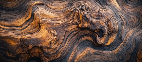 Poster - abstract brown wood texture with flowing lines and intricate patterns suitable for backgrounds and design elements