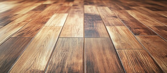 Aufkleber - Brown wooden floor tile texture detailed grunge background with selective focus showcasing natural patterns and hues in interior design