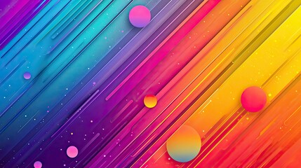 Wall Mural - vibrant abstract background: colorful gradient lines and shapes - dynamic digital art