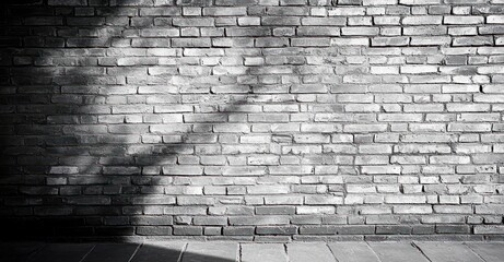 Aufkleber - Textured Grey Brick Wall with Soft Sunlight and Shadows