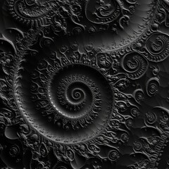 Wall Mural - black and white abstract pattern with swirls and curves in high contrast for artistic backgrounds