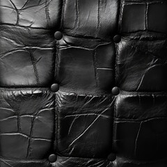 Wall Mural - high detail black leather texture on wall with zen papaya in black and white photo