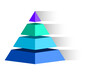© anant_kaset - Infographic statistical hierarchical illustration of purple with blue and green triangle divided, Pyramid shape four layers for presenting business ideas or disparity
