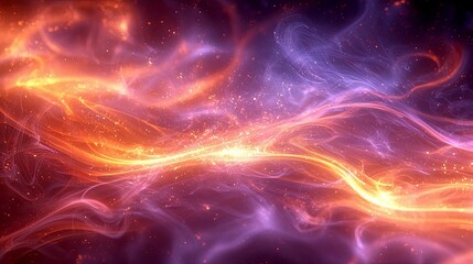 Wall Mural - Abstract Cosmic Energy: Vibrant Glowing Waves, Mystical Fantasy Background