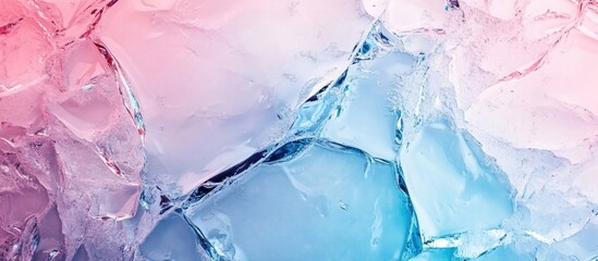 Leinwandbilder - Colorful ice textures with crevices and cracks providing space for overlay text or design elements in a visually striking composition