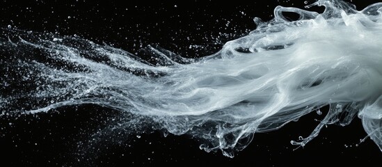 Leinwandbilder - close up of abstract white steam or smoke against a black background showcasing fluid motion and eth