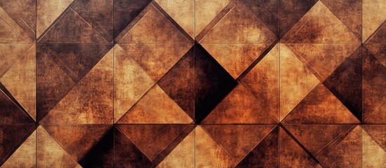 Leinwandbilder - Textured brown concrete geometric pattern for interior wallpaper decoration and background design ideas.