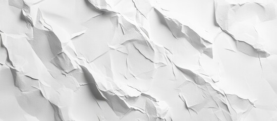 Poster - Textured crumpled white paper background creating a sense of depth and dimension suitable for design or artistic applications.