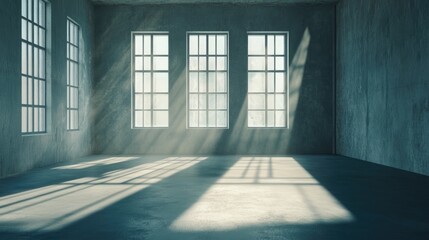 Leinwandbilder - Modern Empty Room with Natural Light and Copy Space for Text Ideal for Minimalist Interior Design Concepts