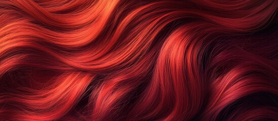 Poster - Vibrant red curly hair texture creating a rich and dynamic backdrop perfect for creative design and artistic compositions
