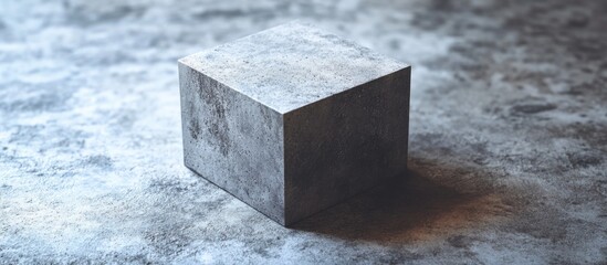 Leinwandbilder - Concrete cube on textured floor surface showcasing construction material for architectural and design applications