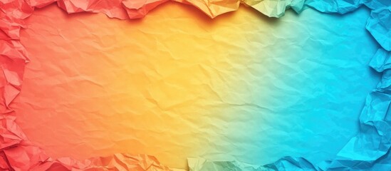 Poster - Colorful Crumpled Paper Background with Blank Center Space Ideal for Text or Creative Design Projects