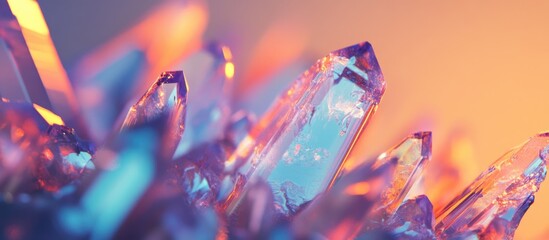 Aufkleber - Polarized Light Display of Sodium Thiosulfate Crystals with Colorful Reflections and Textures in Macro Photography