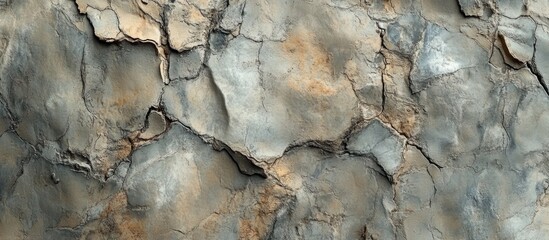 Fototapete - Detailed concrete wall texture featuring cracks and weathering suitable for backgrounds in design and architecture projects.