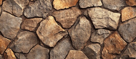 Poster - Seamless texture of crushed rock and stone forming a natural earthy flooring background for design or architectural projects