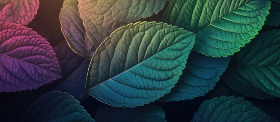 Aufkleber - Vibrant Coleus leaves close-up showcasing intricate natural patterns and rich textures for background and design inspiration.