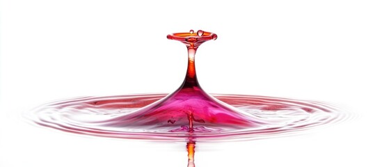 Fototapete - Colorful water splash and drop isolated on white background capturing dynamic fluid motion and vivid hues in high detail